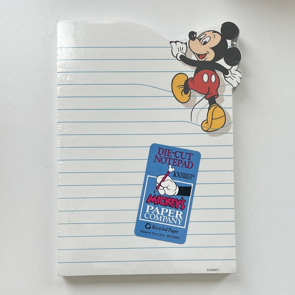 Vintage Disney Mickey Mouse Die-Cut Notepad